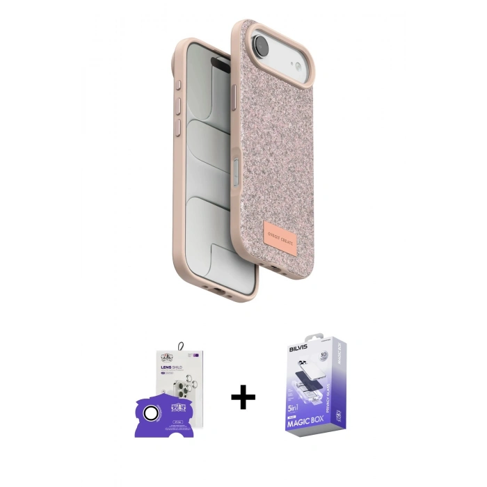 MARSİLYAN™- iPhone 17 Air Kılıf Vadi Klasik Serisi - Siyah Bilvis 5in1 5D Magic Hayalet Cam Ekran Koruyucu + Bilvis Titan Kamera Lens - GS