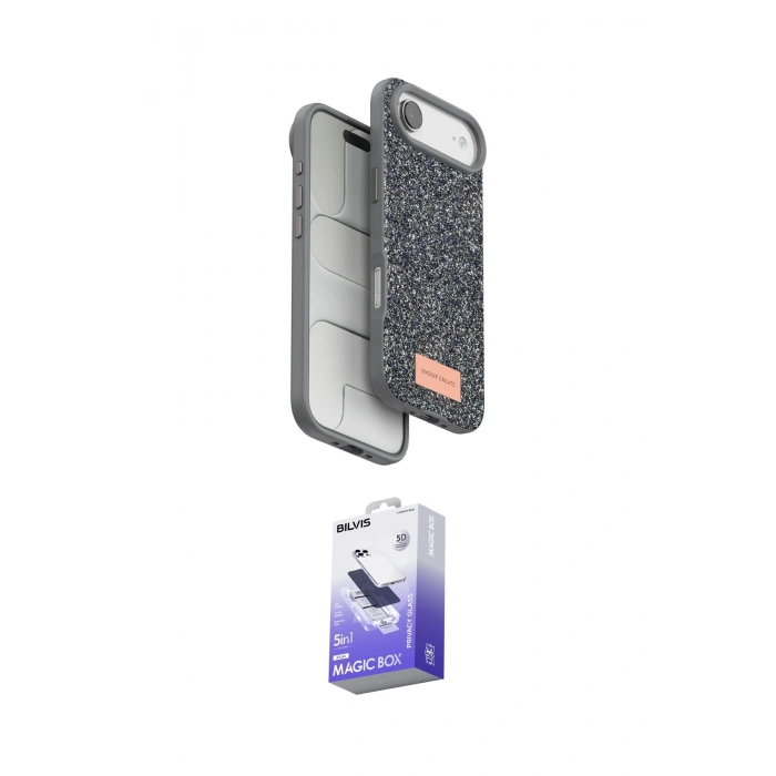 MARSİLYAN™- iPhone 17 Air Kılıf Vadi Klasik Serisi - Siyah Bilvis 5in1 5D Magic Hayalet Cam Ekran Koruyucu
