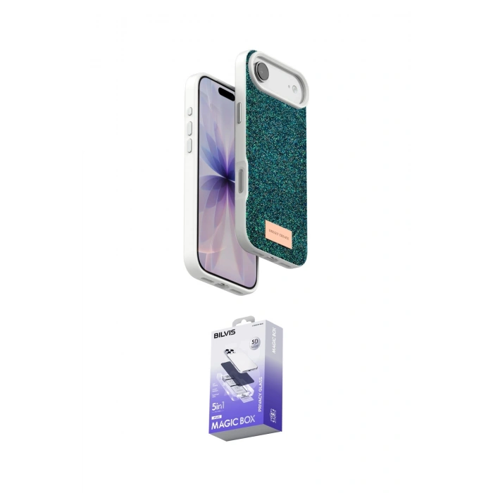MARSİLYAN™- iPhone 17 Air Kılıf Vadi Klasik Serisi - Siyah Bilvis 5in1 5D Magic Hayalet Cam Ekran Koruyucu