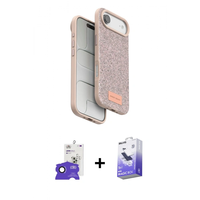 MARSİLYAN™- iPhone 17 Air Kılıf Vadi Klasik Serisi - Siyah Bilvis 5in1 5D Magic Hayalet Cam Ekran Koruyucu + Bilvis Titan Kamera Lens - SH