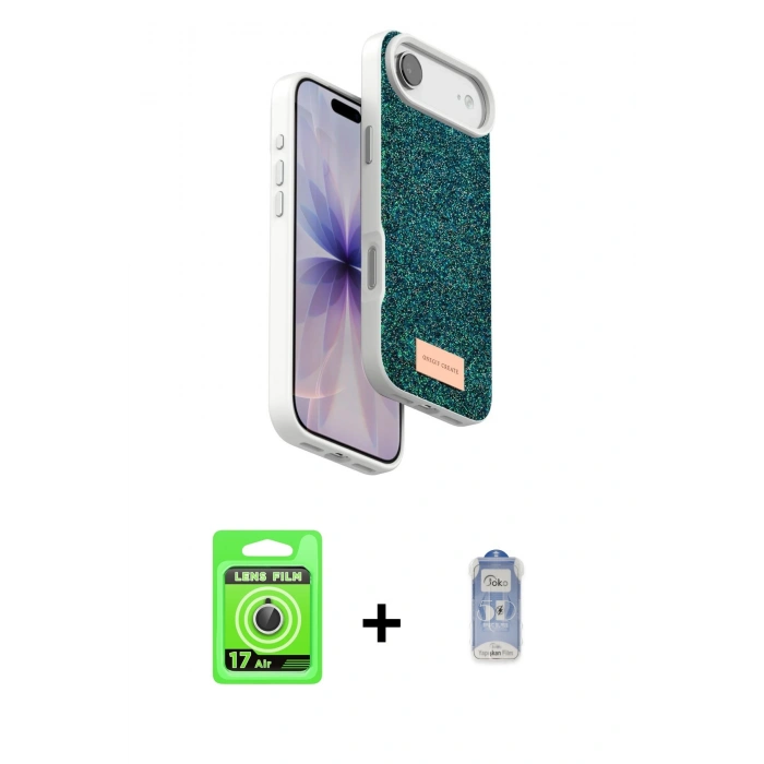 MARSİLYAN™- iPhone 17 Air Kılıf Vadi Klasik Serisi - Siyah Joko Magic 5D Cam + Raze Metal Kamera Lens - GS