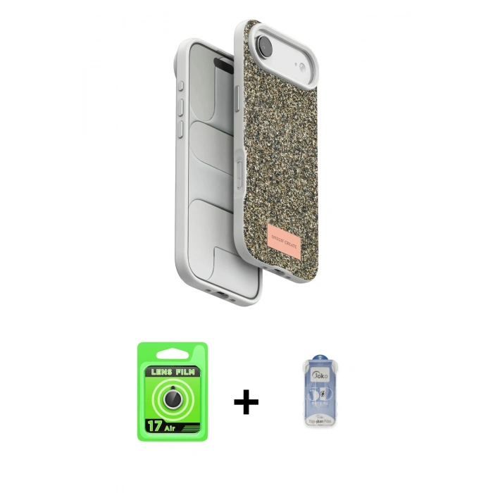 MARSİLYAN™- iPhone 17 Air Kılıf Vadi Klasik Serisi - Siyah Joko Magic 5D Cam + Raze Metal Kamera Lens - GS