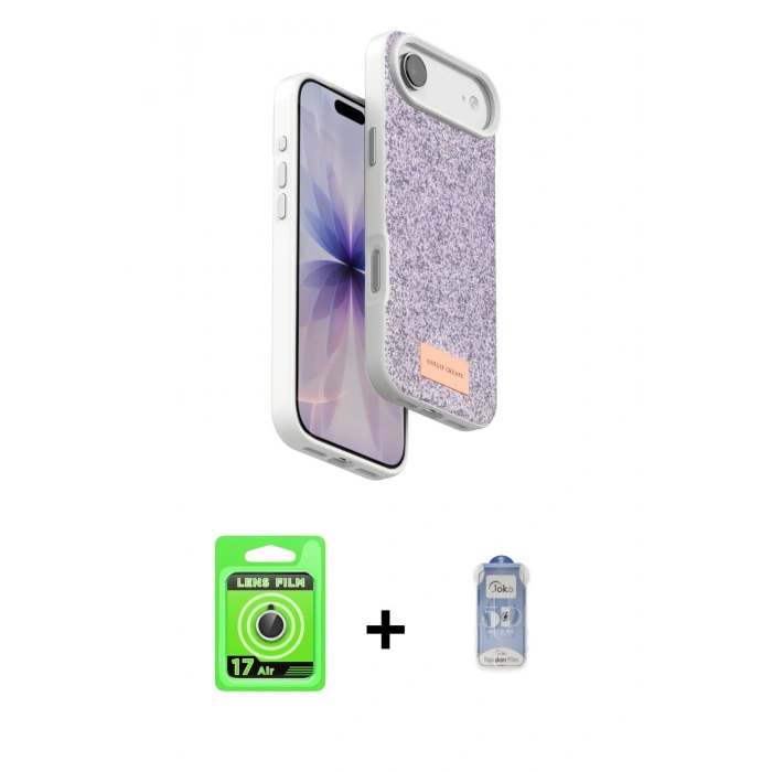 MARSİLYAN™- iPhone 17 Air Kılıf Vadi Klasik Serisi - Siyah Joko Magic 5D Cam + Raze Metal Kamera Lens - GS