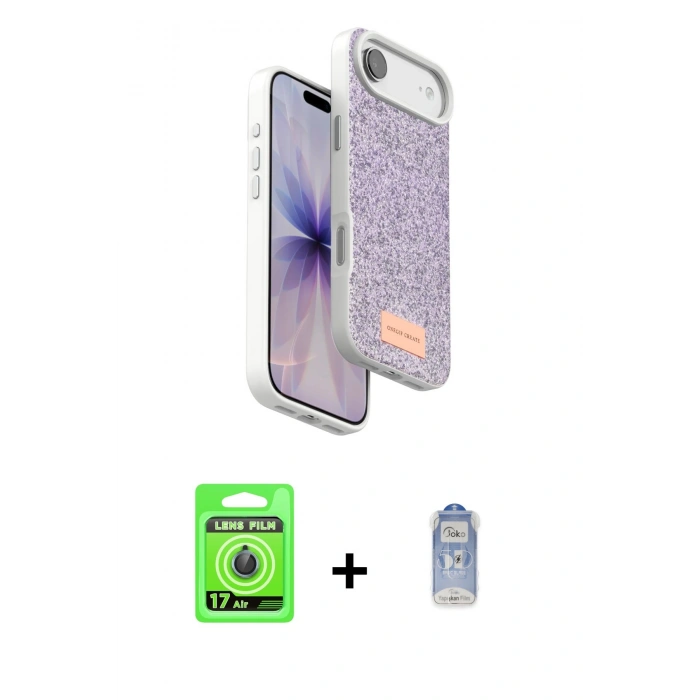 MARSİLYAN™- iPhone 17 Air Kılıf Vadi Klasik Serisi - Siyah Joko Magic 5D Cam + Raze Metal Kamera Lens - MI