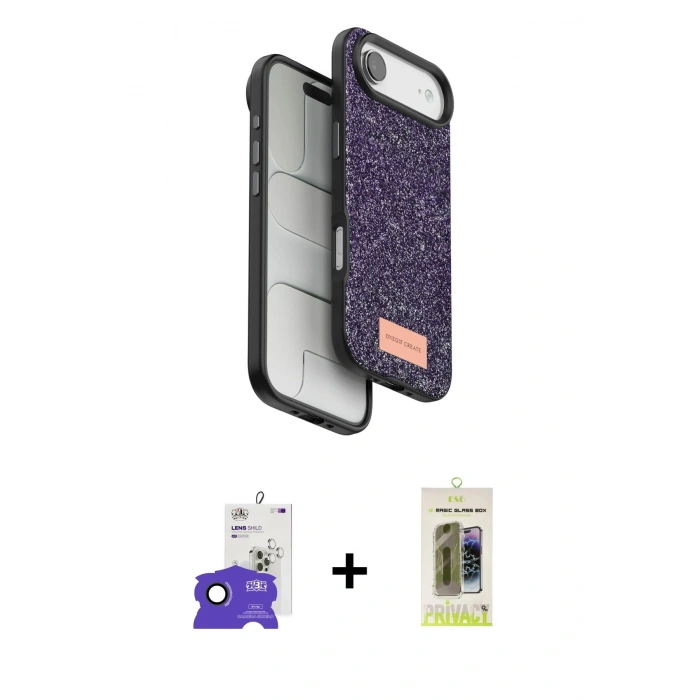 MARSİLYAN™- iPhone 17 Air Kılıf Vadi Klasik Serisi - Siyah Joko Magic 5D Hayalet Cam + Bilvis Titan Kamera Lens - SH
