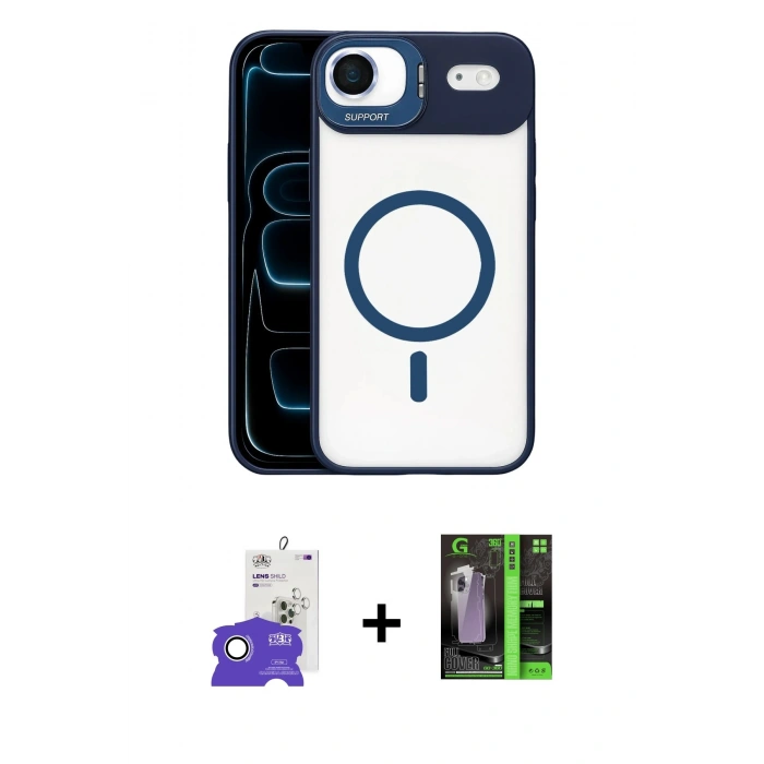 MARSİLYAN™- iPhone 17 Air Kılıf Yadigar Asil Koleksiyonu - Şeffaf 360 Full Body Arka Koruyucu + Bilvis Titan Kamera Lens - GS