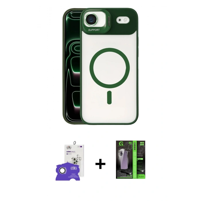 MARSİLYAN™- iPhone 17 Air Kılıf Yadigar Asil Koleksiyonu - Şeffaf 360 Full Body Arka Koruyucu + Bilvis Titan Kamera Lens - GS