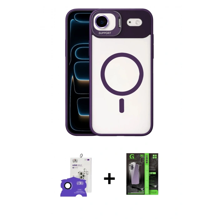 MARSİLYAN™- iPhone 17 Air Kılıf Yadigar Asil Koleksiyonu - Şeffaf 360 Full Body Arka Koruyucu + Bilvis Titan Kamera Lens - LT