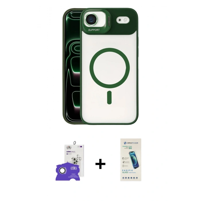 MARSİLYAN™- iPhone 17 Air Kılıf Yadigar Asil Koleksiyonu - Şeffaf Pasifik Cam Ekran Koruyucu + Bilvis Titan Kamera Lens - GS