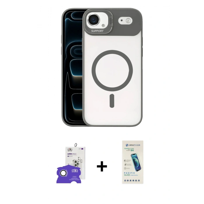 MARSİLYAN™- iPhone 17 Air Kılıf Yadigar Asil Koleksiyonu - Şeffaf Pasifik Cam Ekran Koruyucu + Bilvis Titan Kamera Lens - GS