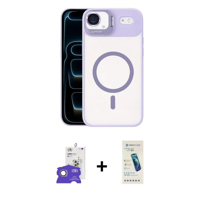 MARSİLYAN™- iPhone 17 Air Kılıf Yadigar Asil Koleksiyonu - Şeffaf Pasifik Cam Ekran Koruyucu + Bilvis Titan Kamera Lens - GS
