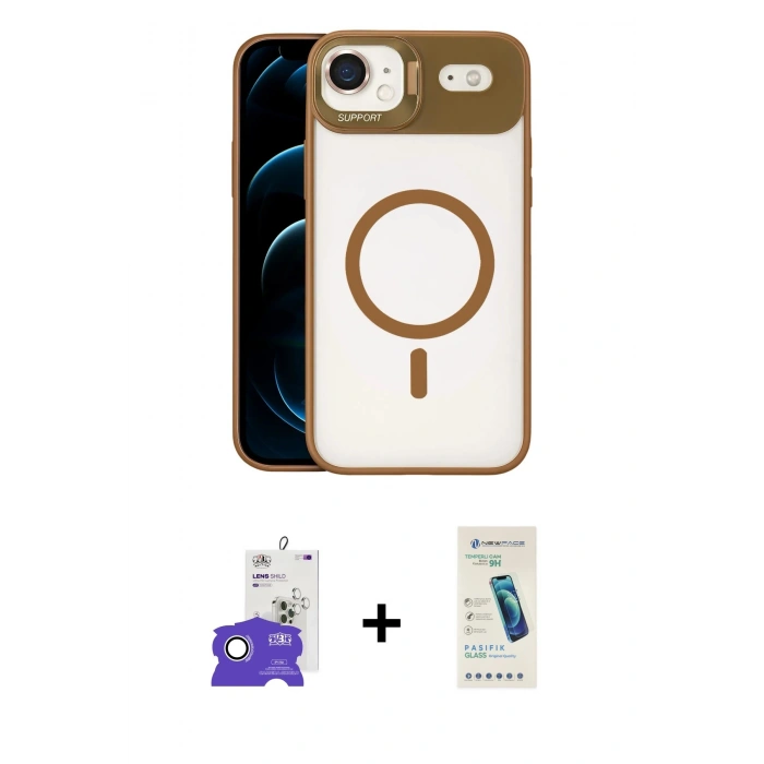 MARSİLYAN™- iPhone 17 Air Kılıf Yadigar Asil Koleksiyonu - Şeffaf Pasifik Cam Ekran Koruyucu + Bilvis Titan Kamera Lens - GS