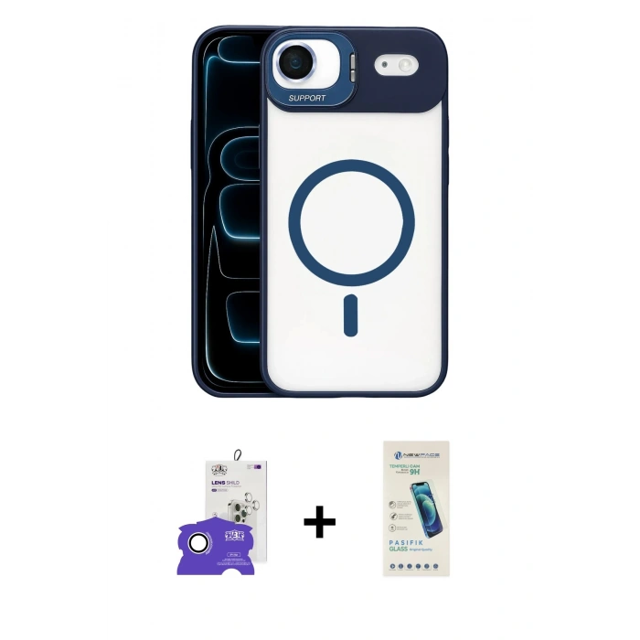 MARSİLYAN™- iPhone 17 Air Kılıf Yadigar Asil Koleksiyonu - Şeffaf Pasifik Cam Ekran Koruyucu + Bilvis Titan Kamera Lens - GS