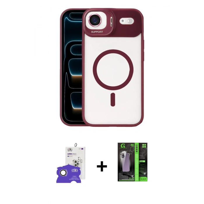MARSİLYAN™- iPhone 17 Air Kılıf Yadigar Asil Koleksiyonu - Siyah 360 Mat Full Body Arka Koruyucu + Bilvis Titan Kamera Lens - GD