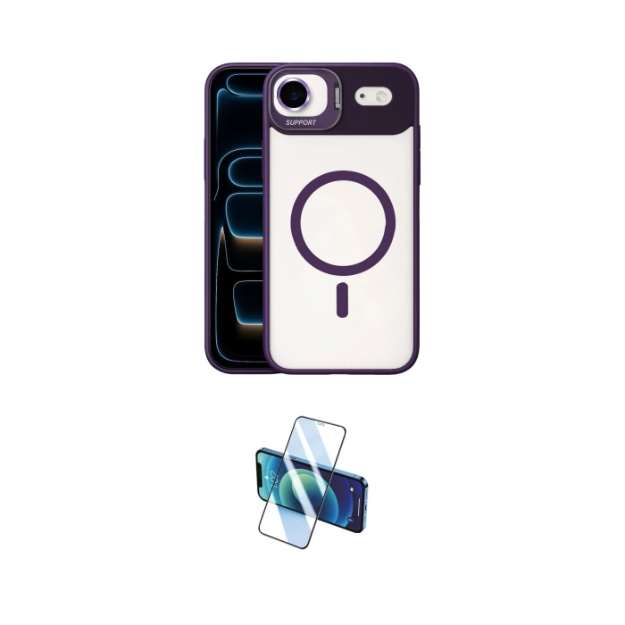MARSİLYAN™- iPhone 17 Air Kılıf Yadigar Asil Koleksiyonu - Siyah 3D Antistatik Cam Ekran Koruyucu