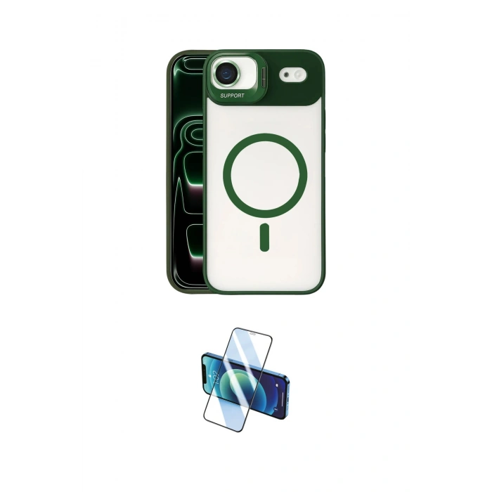 MARSİLYAN™- iPhone 17 Air Kılıf Yadigar Asil Koleksiyonu - Siyah 3D Antistatik Cam Ekran Koruyucu