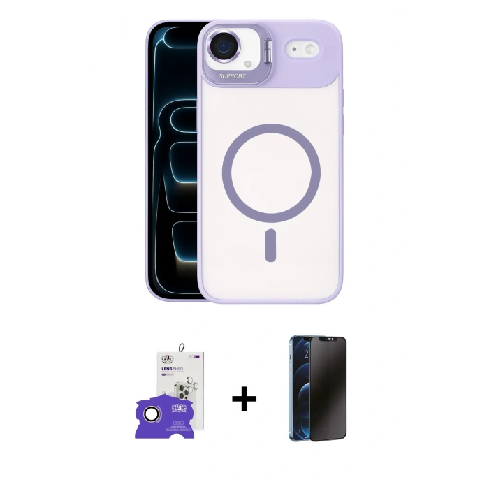 MARSİLYAN™- iPhone 17 Air Kılıf Yadigar Asil Koleksiyonu - Siyah 3D Antistatik Hayalet Cam Ekran Koruyucu + Bilvis Titan Kamera Lens - GD