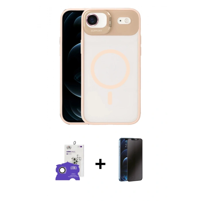 MARSİLYAN™- iPhone 17 Air Kılıf Yadigar Asil Koleksiyonu - Siyah 3D Antistatik Hayalet Cam Ekran Koruyucu + Bilvis Titan Kamera Lens - GD