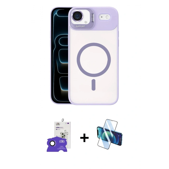 MARSİLYAN™- iPhone 17 Air Kılıf Yadigar Asil Koleksiyonu - Siyah 3D Antistatik Seramik Nano Ekran Koruyucu + Bilvis Titan Kamera Lens - SH