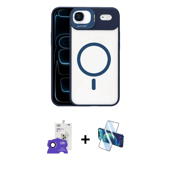 MARSİLYAN™- iPhone 17 Air Kılıf Yadigar Asil Koleksiyonu - Siyah 3D Antistatik Seramik Nano Ekran Koruyucu + Bilvis Titan Kamera Lens - LT