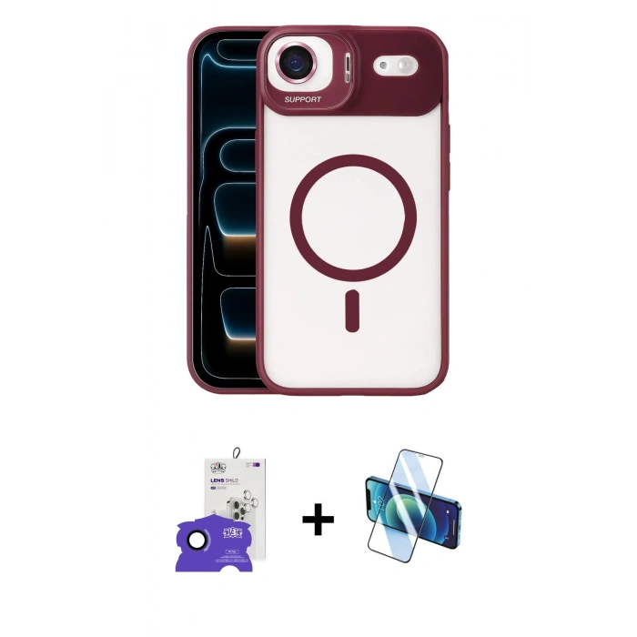 MARSİLYAN™- iPhone 17 Air Kılıf Yadigar Asil Koleksiyonu - Siyah 3D Antistatik Seramik Nano Ekran Koruyucu + Bilvis Titan Kamera Lens - LT