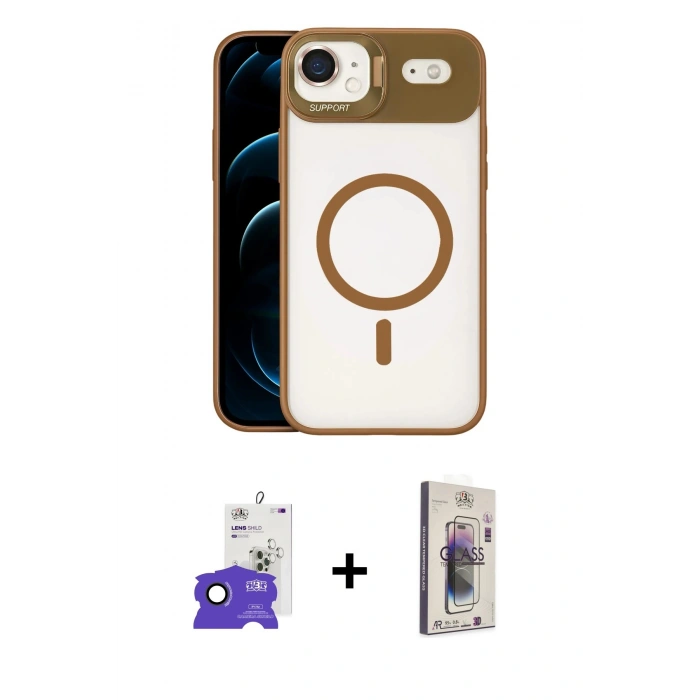 MARSİLYAN™- iPhone 17 Air Kılıf Yadigar Asil Koleksiyonu - Siyah Bilvis 3D Cam Ekran Koruyucu + Bilvis Titan Kamera Lens - SH