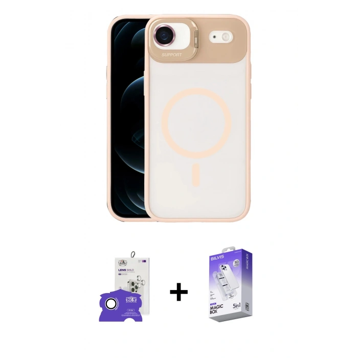 MARSİLYAN™- iPhone 17 Air Kılıf Yadigar Asil Koleksiyonu - Siyah Bilvis 5in1 3D Magic Cam Ekran Koruyucu + Bilvis Titan Kamera Lens - GS