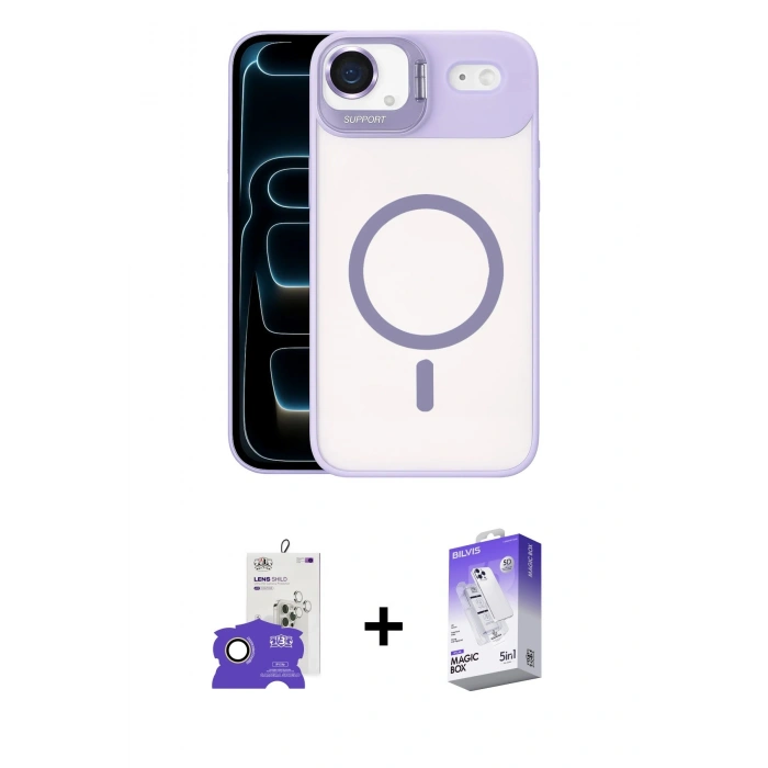 MARSİLYAN™- iPhone 17 Air Kılıf Yadigar Asil Koleksiyonu - Siyah Bilvis 5in1 3D Magic Cam Ekran Koruyucu + Bilvis Titan Kamera Lens - GD