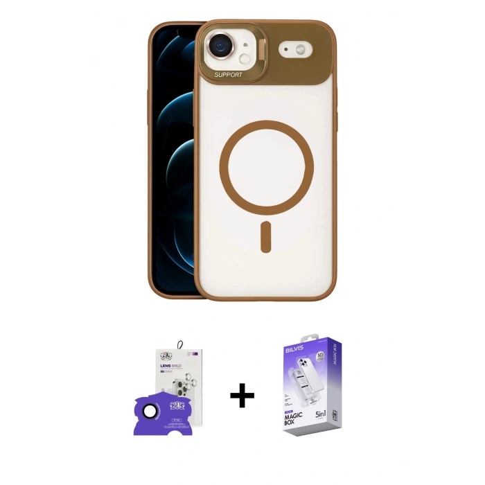 MARSİLYAN™- iPhone 17 Air Kılıf Yadigar Asil Koleksiyonu - Siyah Bilvis 5in1 3D Magic Cam Ekran Koruyucu + Bilvis Titan Kamera Lens - LT