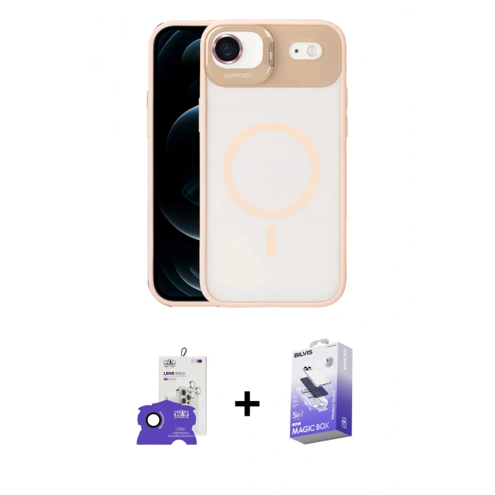 MARSİLYAN™- iPhone 17 Air Kılıf Yadigar Asil Koleksiyonu - Siyah Bilvis 5in1 5D Magic Hayalet Cam Ekran Koruyucu + Bilvis Titan Kamera Lens - SH