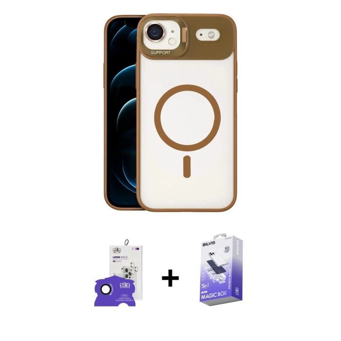 MARSİLYAN™- iPhone 17 Air Kılıf Yadigar Asil Koleksiyonu - Siyah Bilvis 5in1 5D Magic Hayalet Cam Ekran Koruyucu + Bilvis Titan Kamera Lens - SH