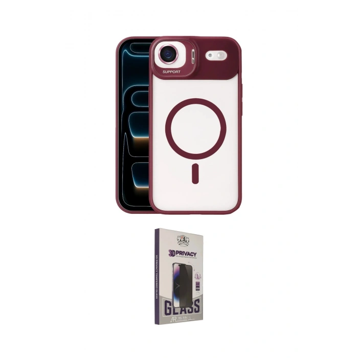 MARSİLYAN™- iPhone 17 Air Kılıf Yadigar Asil Koleksiyonu - Siyah Bilvis Hayalet Cam Ekran Koruyucu