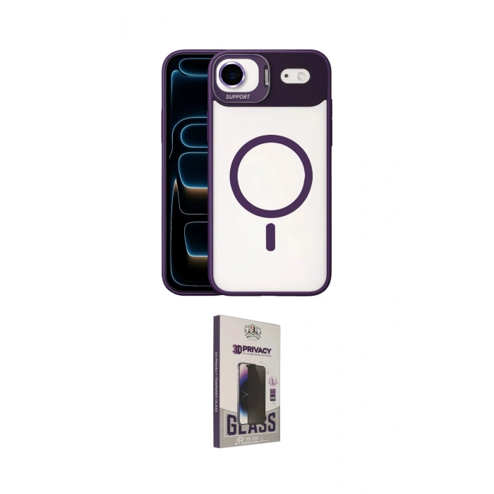 MARSİLYAN™- iPhone 17 Air Kılıf Yadigar Asil Koleksiyonu - Siyah Bilvis Hayalet Cam Ekran Koruyucu