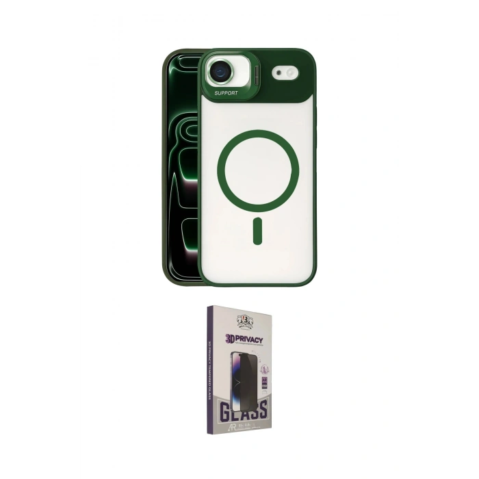 MARSİLYAN™- iPhone 17 Air Kılıf Yadigar Asil Koleksiyonu - Siyah Bilvis Hayalet Cam Ekran Koruyucu