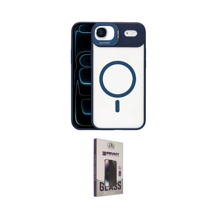 MARSİLYAN™- iPhone 17 Air Kılıf Yadigar Asil Koleksiyonu - Siyah Bilvis Hayalet Cam Ekran Koruyucu