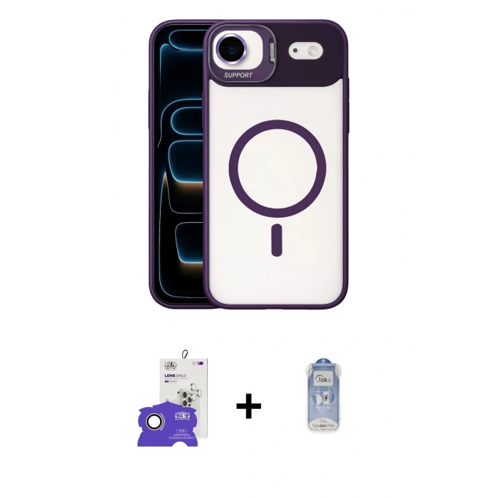 MARSİLYAN™- iPhone 17 Air Kılıf Yadigar Asil Koleksiyonu - Siyah Joko Magic 5D Cam + Bilvis Titan Kamera Lens - GD