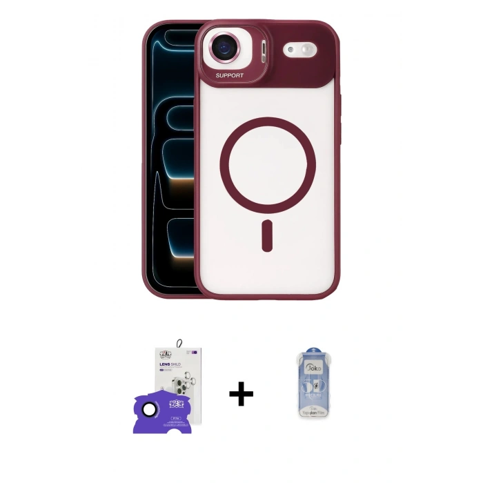 MARSİLYAN™- iPhone 17 Air Kılıf Yadigar Asil Koleksiyonu - Siyah Joko Magic 5D Cam + Bilvis Titan Kamera Lens - LT