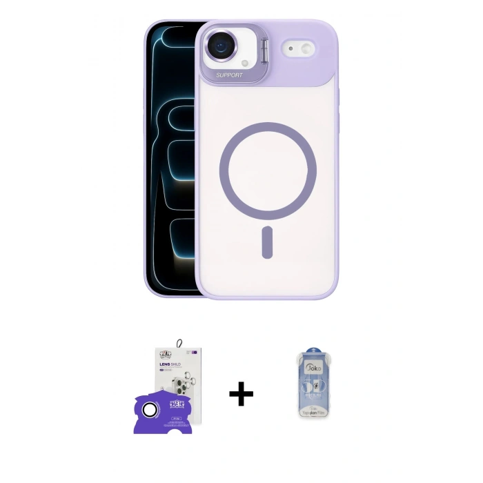 MARSİLYAN™- iPhone 17 Air Kılıf Yadigar Asil Koleksiyonu - Siyah Joko Magic 5D Cam + Bilvis Titan Kamera Lens - GS