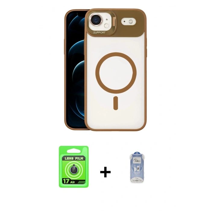 MARSİLYAN™- iPhone 17 Air Kılıf Yadigar Asil Koleksiyonu - Siyah Joko Magic 5D Cam + Raze Metal Kamera Lens - MI