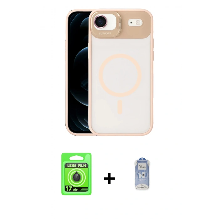 MARSİLYAN™- iPhone 17 Air Kılıf Yadigar Asil Koleksiyonu - Siyah Joko Magic 5D Cam + Raze Metal Kamera Lens - SH