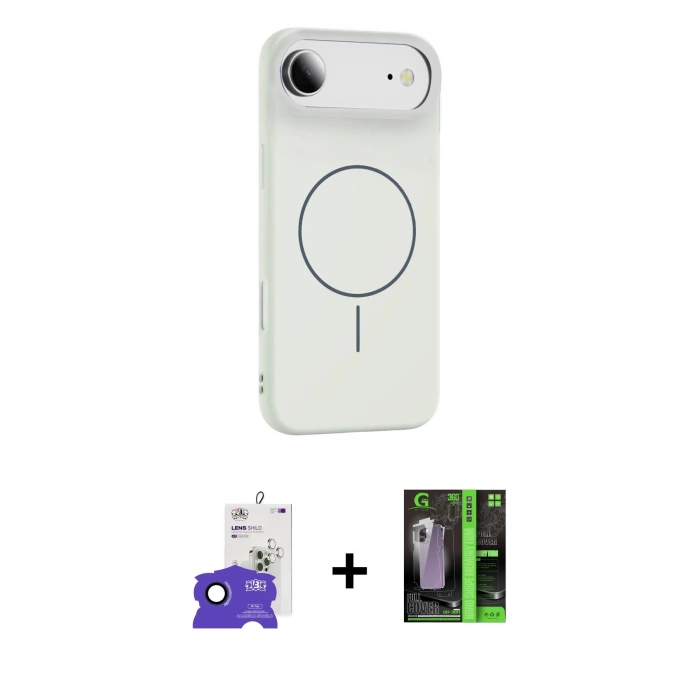 MARSİLYAN™- iPhone 17 Air Kılıf Yankı Form Serisi - Şeffaf 360 Full Body Arka Koruyucu + Bilvis Titan Kamera Lens - LT