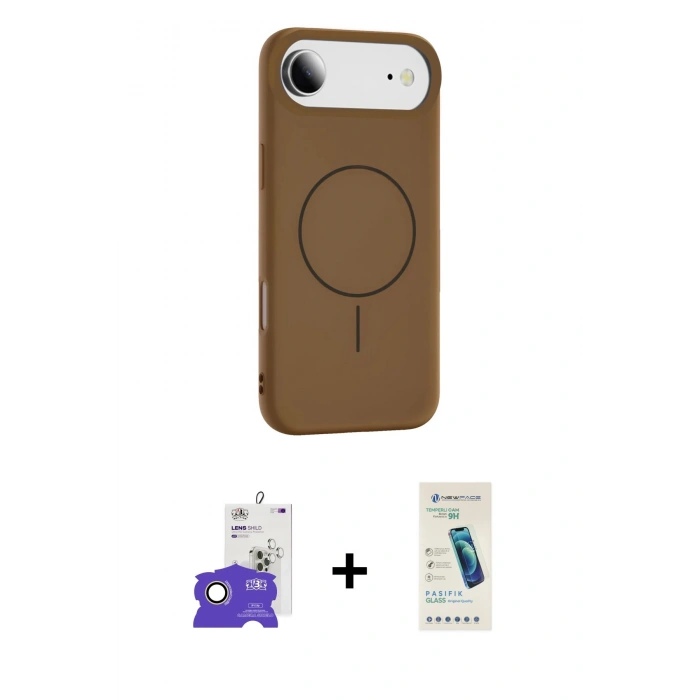 MARSİLYAN™- iPhone 17 Air Kılıf Yankı Form Serisi - Şeffaf Pasifik Cam Ekran Koruyucu + Bilvis Titan Kamera Lens - GD
