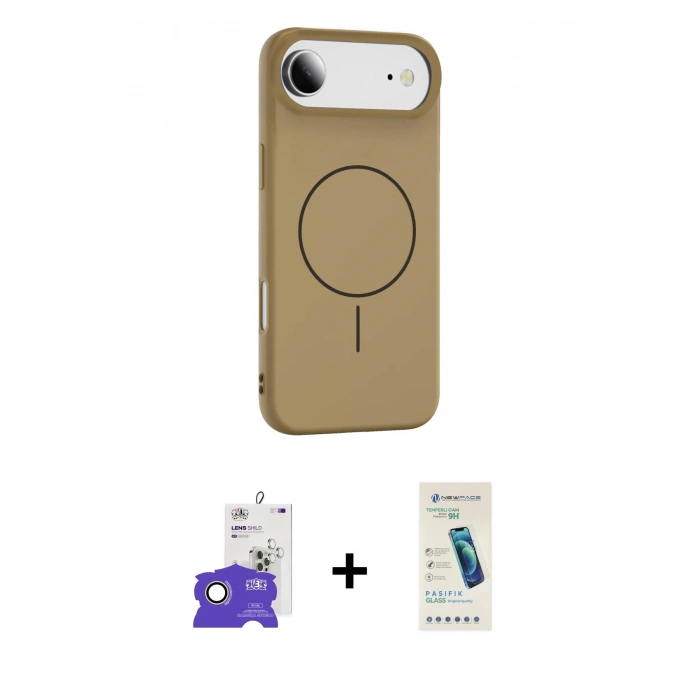 MARSİLYAN™- iPhone 17 Air Kılıf Yankı Form Serisi - Şeffaf Pasifik Cam Ekran Koruyucu + Bilvis Titan Kamera Lens - GD