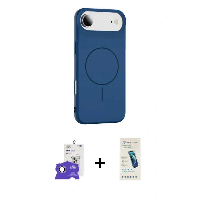 MARSİLYAN™- iPhone 17 Air Kılıf Yankı Form Serisi - Şeffaf Pasifik Cam Ekran Koruyucu + Bilvis Titan Kamera Lens - GD
