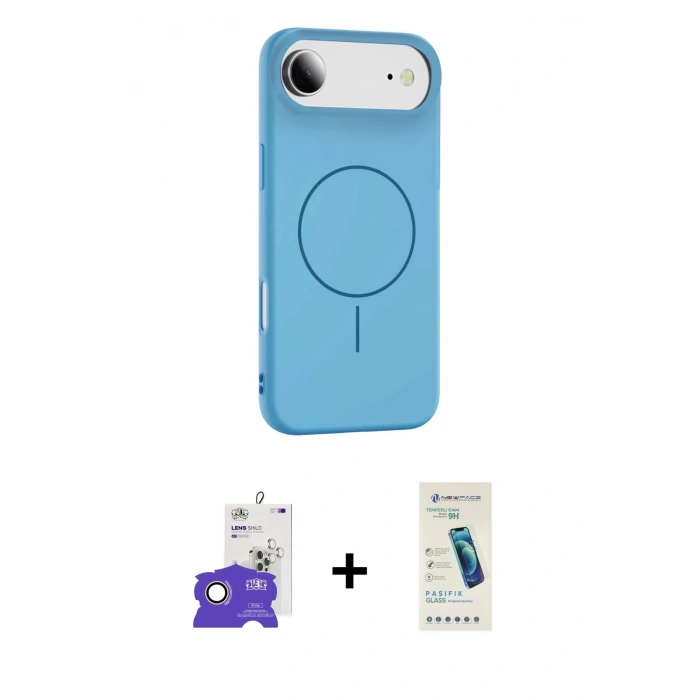 MARSİLYAN™- iPhone 17 Air Kılıf Yankı Form Serisi - Şeffaf Pasifik Cam Ekran Koruyucu + Bilvis Titan Kamera Lens - GD