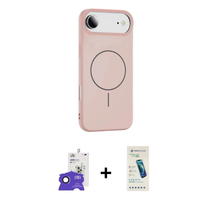 MARSİLYAN™- iPhone 17 Air Kılıf Yankı Form Serisi - Şeffaf Pasifik Cam Ekran Koruyucu + Bilvis Titan Kamera Lens - SH