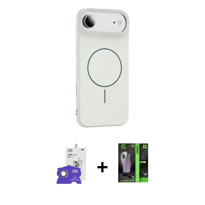 MARSİLYAN™- iPhone 17 Air Kılıf Yankı Form Serisi - Siyah 360 Mat Full Body Arka Koruyucu + Bilvis Titan Kamera Lens - GD