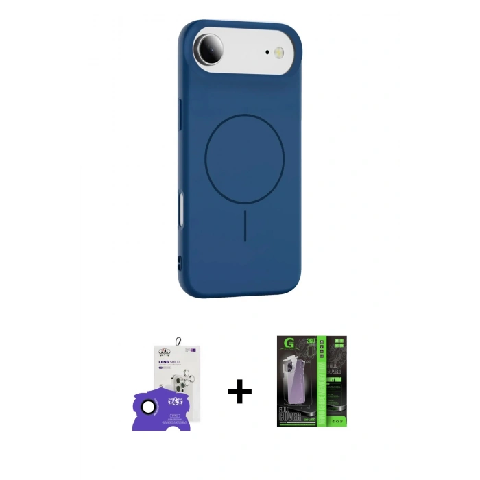 MARSİLYAN™- iPhone 17 Air Kılıf Yankı Form Serisi - Siyah 360 Mat Full Body Arka Koruyucu + Bilvis Titan Kamera Lens - LT