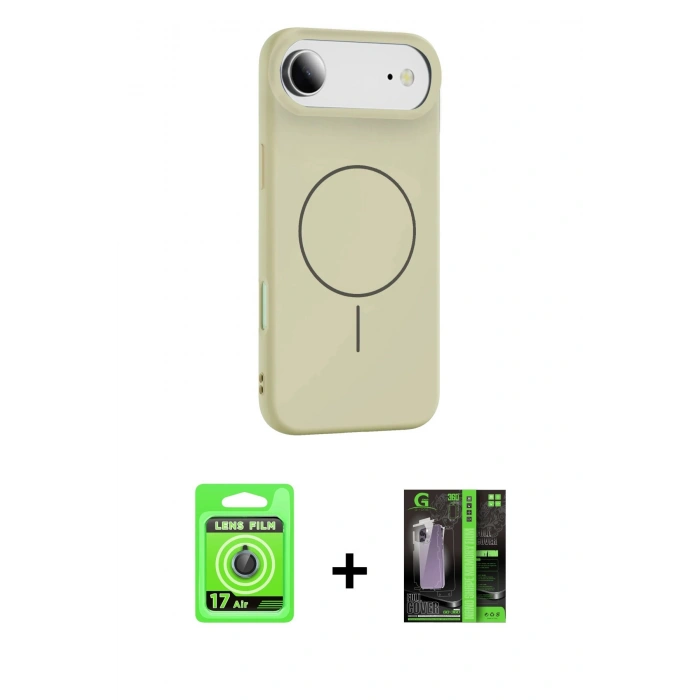 MARSİLYAN™- iPhone 17 Air Kılıf Yankı Form Serisi - Siyah 360 Mat Full Body Arka Koruyucu + Raze Metal Kamera Lens - MI