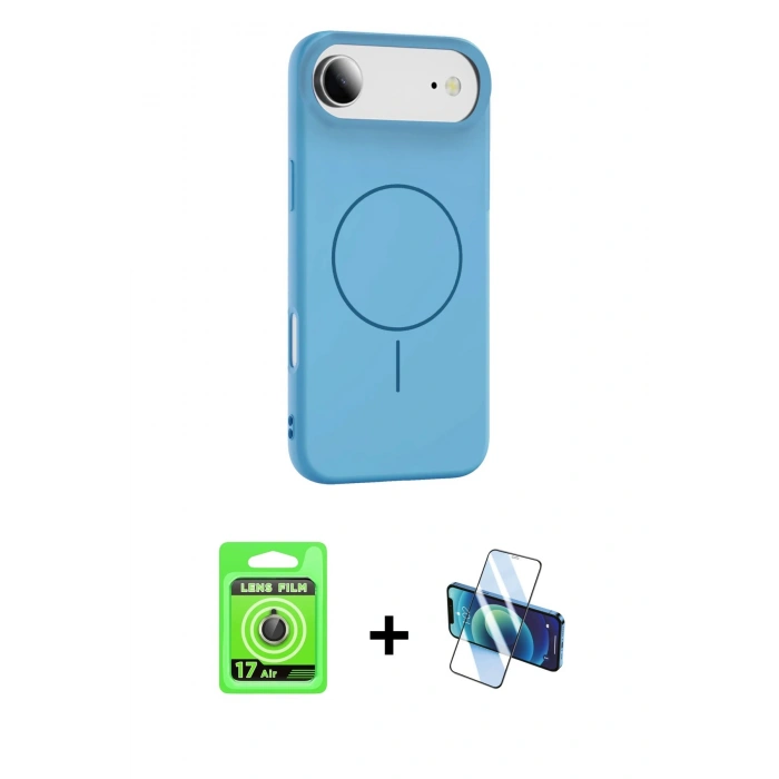 MARSİLYAN™- iPhone 17 Air Kılıf Yankı Form Serisi - Siyah 3D Antistatik Seramik Nano Ekran Koruyucu + Raze Metal Kamera Lens - GD